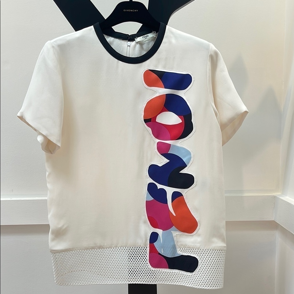 FENDI Silk short sleeve blouse unique size 40 S-M